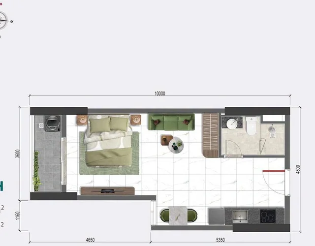 Mặt bằng căn hộ loại D2