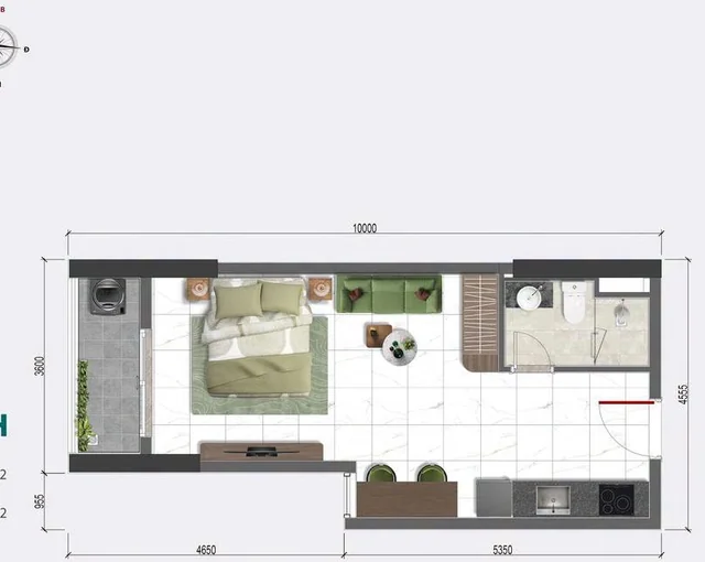 Mặt bằng căn hộ loại D4
