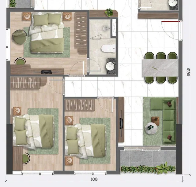 Mặt bằng căn hộ loại A1