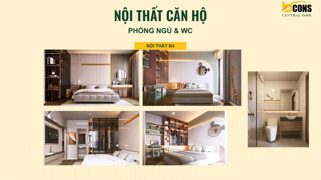 Căn B4 — phòng ngủ và khu vệ sinh